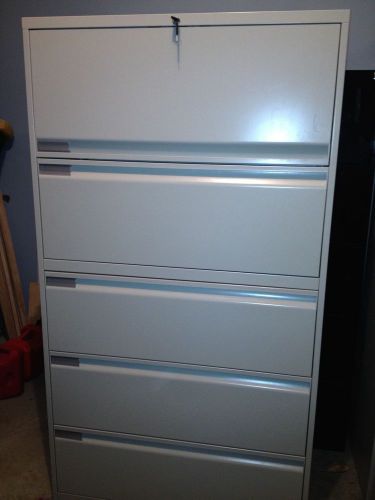 TEKNION 5 DRAWER LATERAL SIZE FILE CABINET WITH KEY 36&#034;W