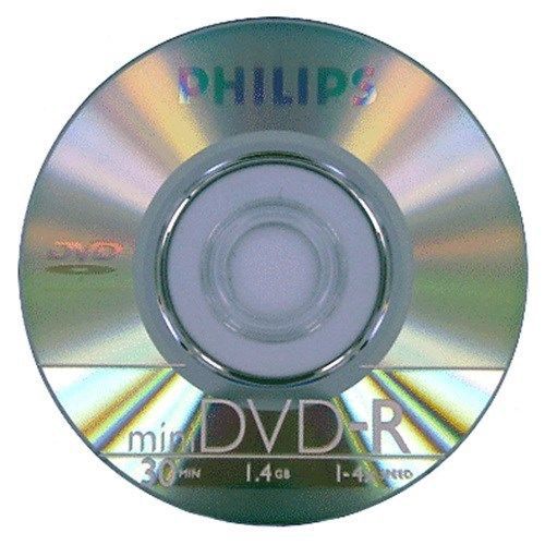 600 philips mini dvd-r 4x 1.4gb/8cm logo on top disc for sale