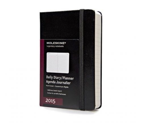 Moleskine 2015 daily diary planner black soft cover - two sizes available for sale