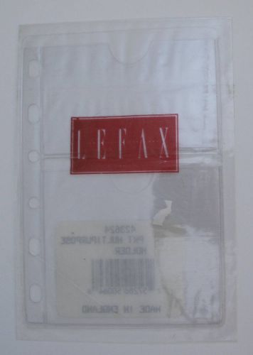 Lefax Small Planner Refill 3 Ring  2 Pocket Top Opening Plastic Envelope