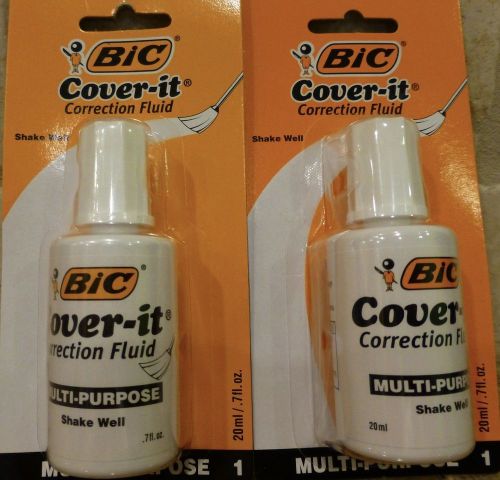 (2) BIC Cover It Multi Purpose Correction Fluid
