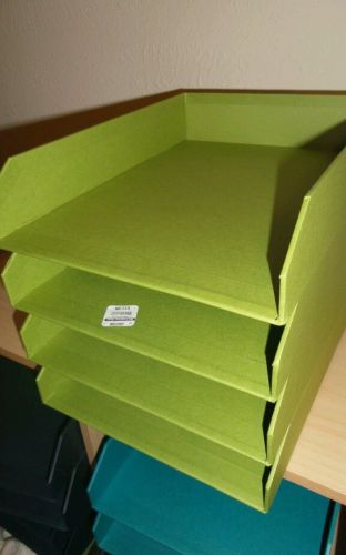 Bigso green stackable letter trays
