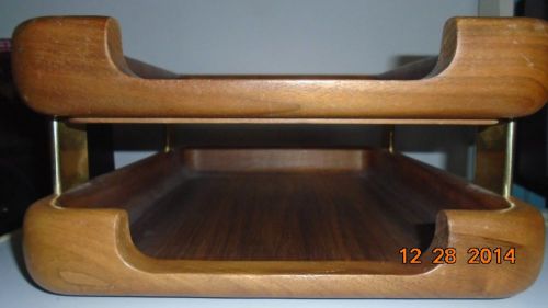 Vintage 1985 2-Tier ELDON Woodline 6500 Wood Desk Paper Tray Executive In Basket