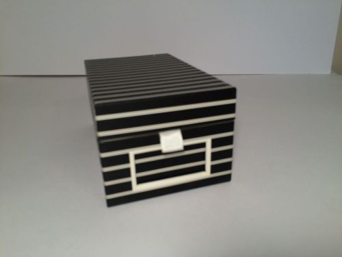 Semikolon box with letter dividers black and white striped 7.25&#034; long