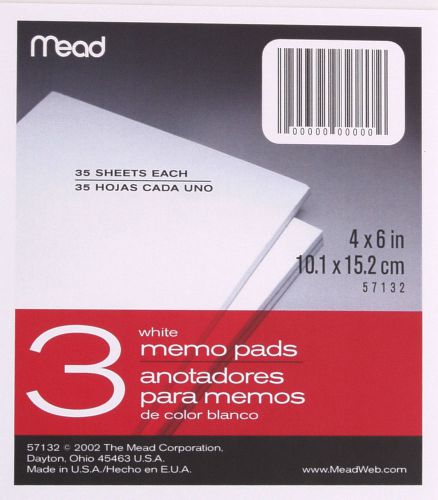 Mead 4&#034; x 6&#034; Memo Pad (3 Count)