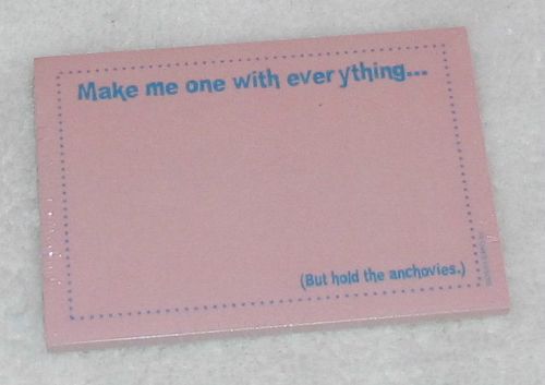 NEW! STIK-WITHIT FUNNY &#039;MAKE ME ONE WITH EVERYTHING&#039; STICKY NOTES 40 SHEETS USA