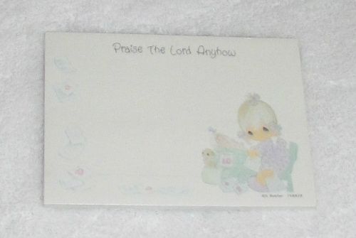 NEW! 1991 3M ENESCO PRECIOUS MOMENTS &#034;PRAISE THE LORD ANYHOW&#034; POST-IT NOTES PAD