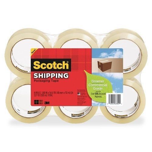 Scotch commercial-grade packaging tape - adhesive, heavy duty - 6 / (3750g6) for sale