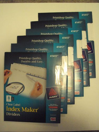 NIB AVERY 41417 Quality Clear Label  Easy INDEX MAKER Dividers 8 Tabs 6 Sets NEW