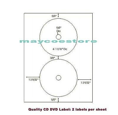 Quality 500 CD DVD 8695 Full Face Matte Label 4.69&#034; Dia