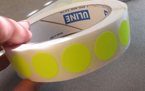 Roll of 1000 Uline labels  3/4&#034; round - YELLOW