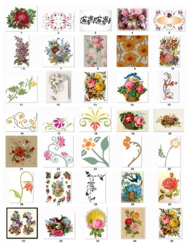 30 Personalized Return Address labels Victorian Flowers Buy 3 get 1 free (vf1)