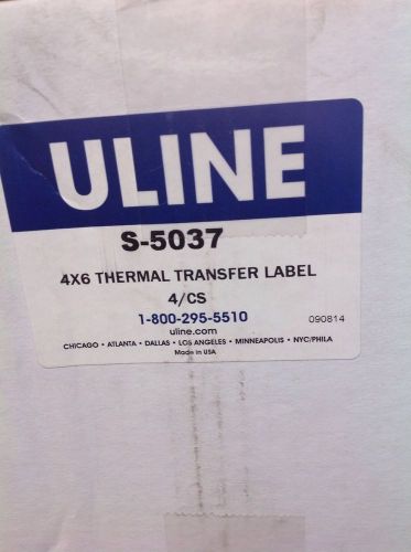 New Box of Uline Thermal Transfer Labels 4x6 U- Line Printer Labels 4 x 6 S-5037