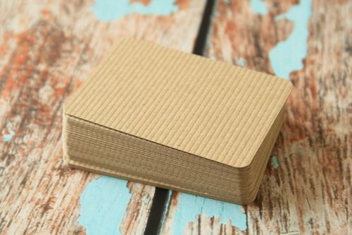 500 bulk RIBBED BROWN Kraft eco friendly recycled craft DIY blank business cards