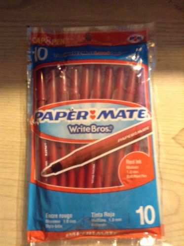 Brand New 10- Pck Paper Mate Red Ink Pens