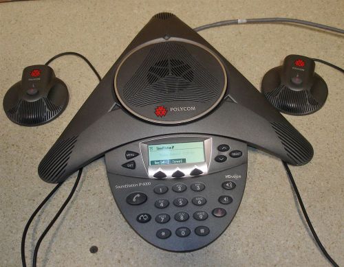POLYCOM IP 6000 SOUNDSTATION CONFERENCE PHONE 2201-15600-001 w/ Mics!  Tested