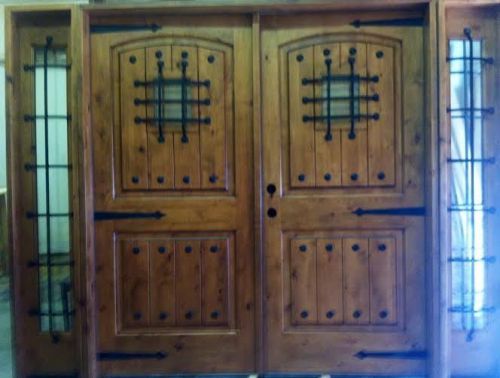 Krosswood doors ka.002.30.96.134 knotty alder pair w/speak easy and side grills for sale