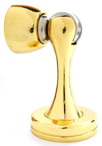 MX-1 Designer Polished Brass MAGNETIC Doorstop ~ Heavy Commercial Grade Quality