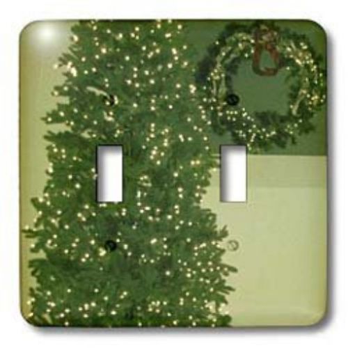 3dRose LLC lsp_45298_2 Christmas Tree and Wreath Photography Double Toggle Switc
