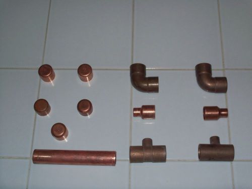 Plumbing copper fittings (11) pieces of 1&#034; lot  new  old stock for sale