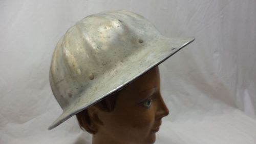 Vintage SUPERLITE Fibre Metal Hard Hat Helmet ALUMINUM Full Brim Safety