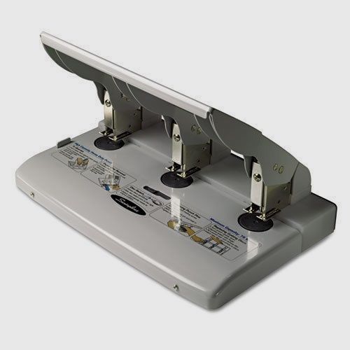Swingline 74550 - 75-Sheet Heavy-Duty Three-Hole Adjustable Punch, 9/32 Diameter