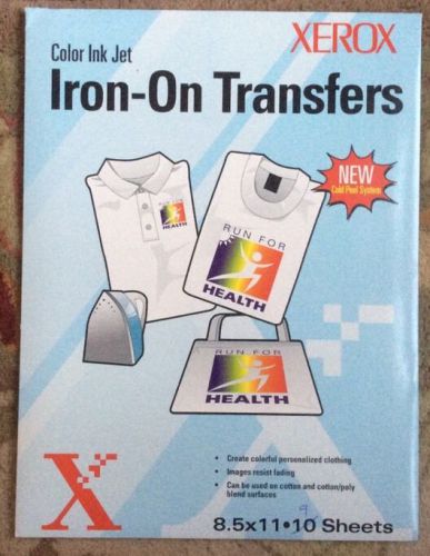 XEROX COLOR INK JET IRON-ON TRANSFER PAPER 9 Sheets