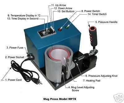NEW Heavy Duty Digital Mug Heat Press MP78
