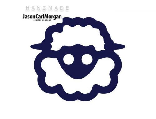 JCM® Iron On Applique Decal, Sheep Navy Blue
