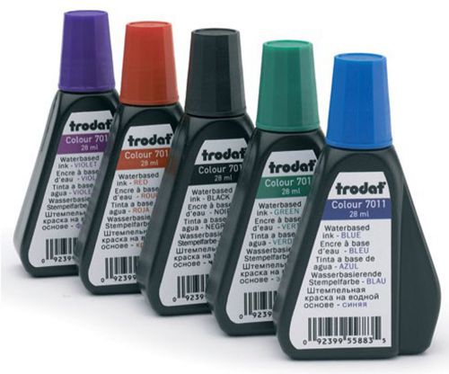 NEW KIT of 5 colors Re-fill Ink for self inking Ideal/Trodat Stamps &amp; stamp pads