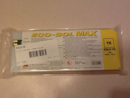 Roland ECO-SOL MAX ESL3-YE 220cc Yellow Ink Cartridge New Sealed