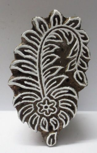 INDIAN WOODEN HAND CARVED TEXTILE PRINTING FABRIC BLOCK POTTERY STAMP UNIQUE 10