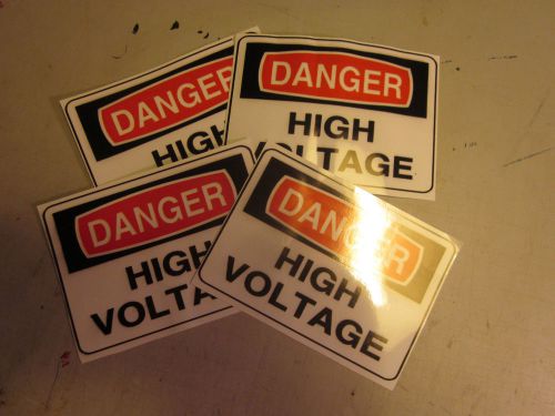 Danger high voltage warning stickers decals  4total for sale