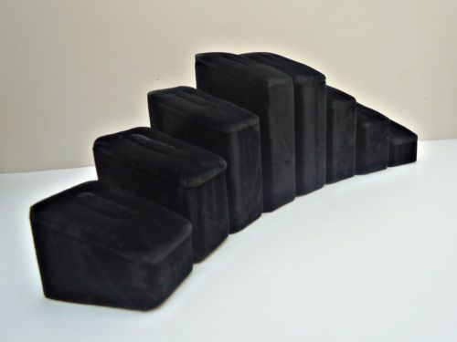 Set of 8 Black Velvet Ring Displays / Pedestals / Towers
