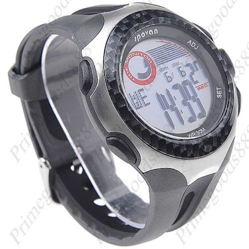 Water proof digital unisex light alarm date stopwatch tide monitor wristwatch for sale