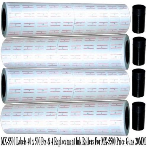 (20000 label &amp; 4 inks)  Price Labels MX-5500 40 x 500 Labels, 4 Ink Rollers