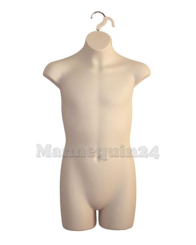 TEEN BOY BODY MANNEQUIN FORM (for Size 11-13 / FLESH -HOLLOW BACK) for HANGING