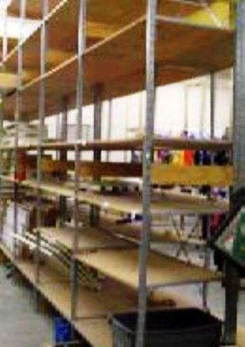 Backroom shelving meg lot 20 wood 24&#034; shelves used fixtures warehouse storage for sale