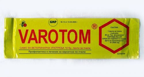 Varotom strips for diagnostics, prophylaxis and treatment varroasis in bees