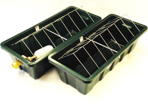 Combo 18&#034; forest green automatic chicken trough waterer &amp; feeder poultry coop for sale