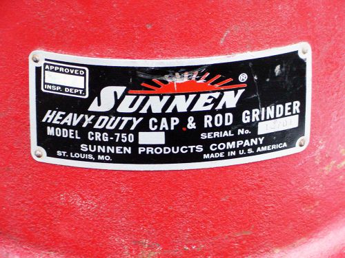 Sunnen Model CRG-750 Cap and Rod Grinder / Automotive tools tooling tool 750 cgr