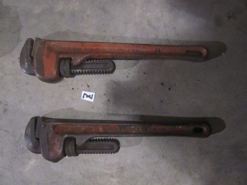 2 Ridgid Pipe Wrenches, 14&#034; and 14&#034;