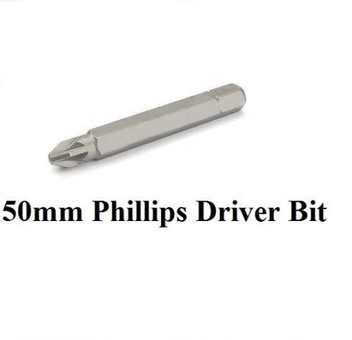 Phillips Power Drive Insert #3 - No.3 x 50mm Screw driver Bit Magnetic PH3 4pc