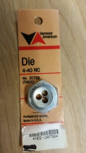 4-40  vermont  american 1 inch external threading die new hex for sale