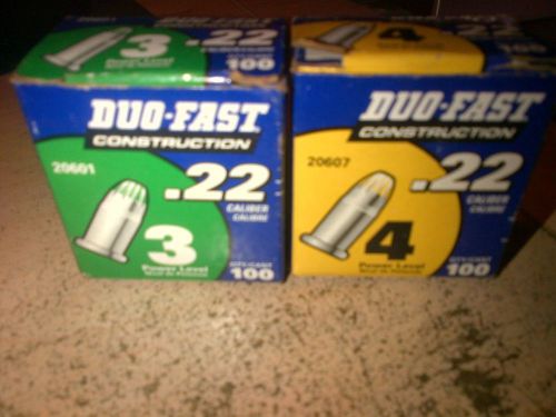 2 Boxs 100 Ct Duo-Fast .22 Caliber Green Powder 3 And 4 Power Level Shots /Read