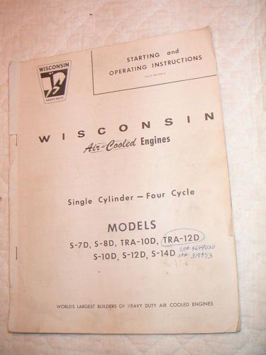 Wisconsin 7-14 HP Air Cooled Engines Owners Manual