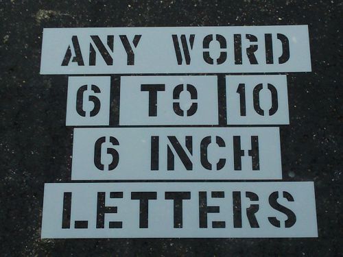 WORDS (10) 6&#034; Letters NO PARKING FIRE LANE VISITOR RESERVED Parking Lot Stencils