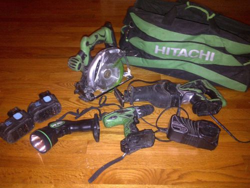 Hitachi kc18dvf 18v 2.0ah nicd 4-tool combo kit *used in bag* for sale