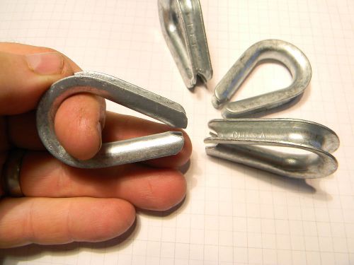 24 New 1/4&#034; Thimble Eyelet Steel Cable Winch Wire Rope Loop Guide Zinc Plated