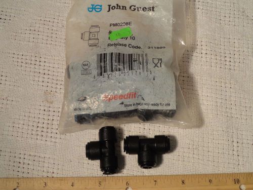 LOT OF 10 JOHN GUEST PM0208E Acetal Union Tee 8mm Tube OD Black push-in 150psi